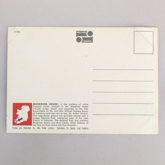 Muckross House, Killarney, Co Kerry Ireland John Hinde 1960s Postcard Manor Park - Picture 2 of 2